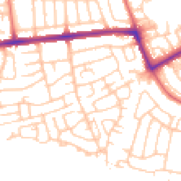 Daytime road noise heatmap for NE3 4PT
