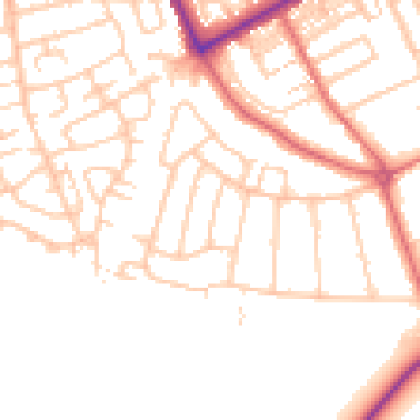 Daytime road noise heatmap for NE3 4SL