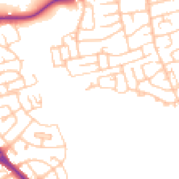 Daytime road noise heatmap for NE3 4TF