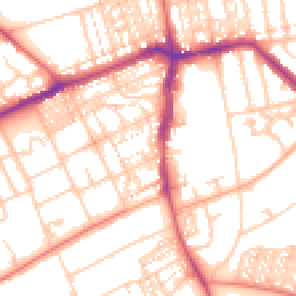 Daytime road noise heatmap for NE3 4TZ