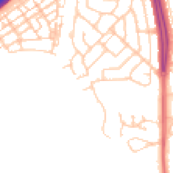 Daytime road noise heatmap for NE3 5AR