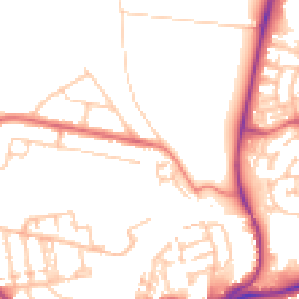 Daytime road noise heatmap for NE3 5BP