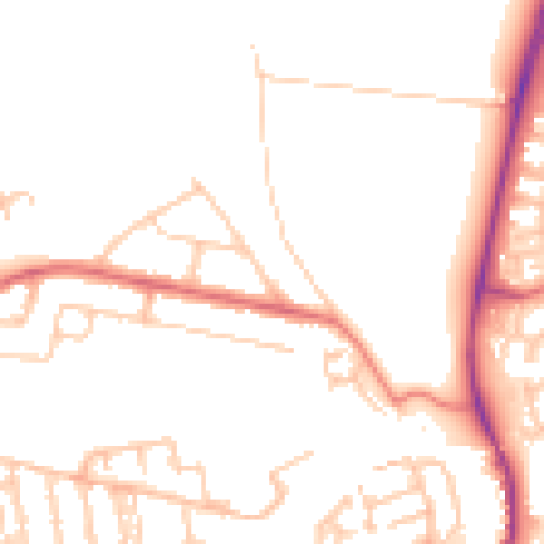 Daytime road noise heatmap for NE3 5DA