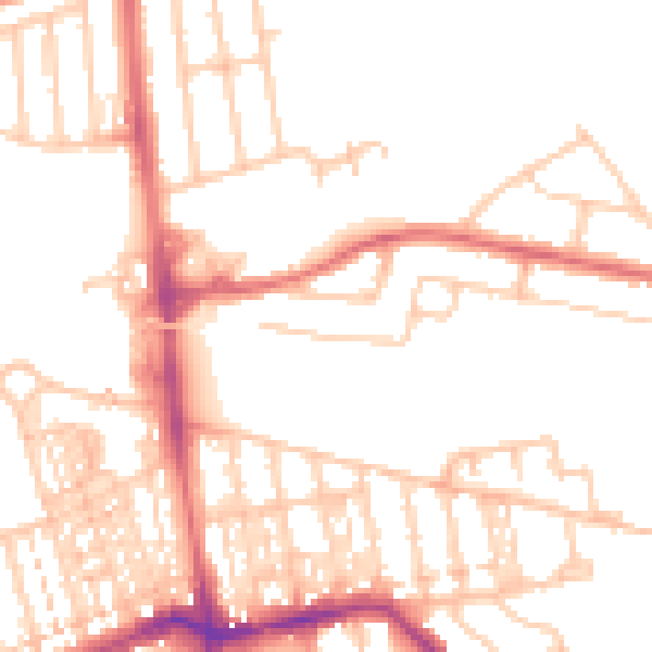 Daytime road noise heatmap for NE3 5DF