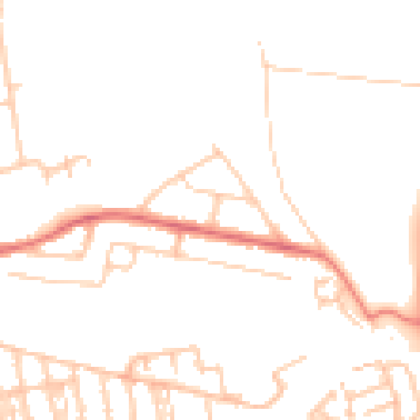 Daytime road noise heatmap for NE3 5DH