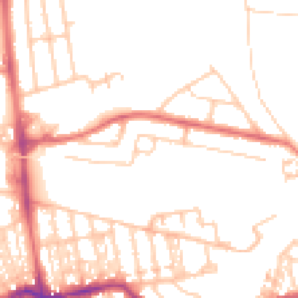 Daytime road noise heatmap for NE3 5DX