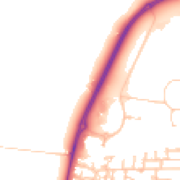Daytime road noise heatmap for NE3 5ES