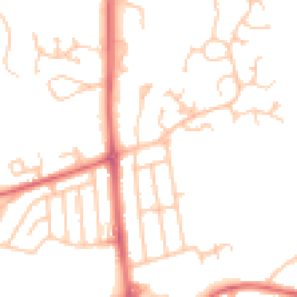 Daytime road noise heatmap for NE3 5JQ
