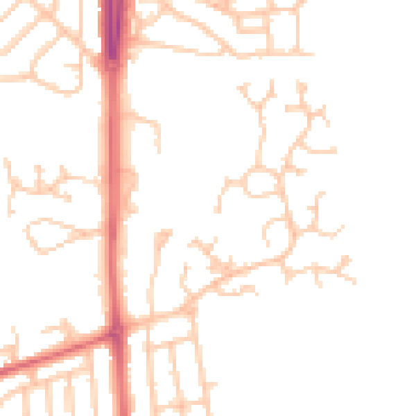 Daytime road noise heatmap for NE3 5LZ