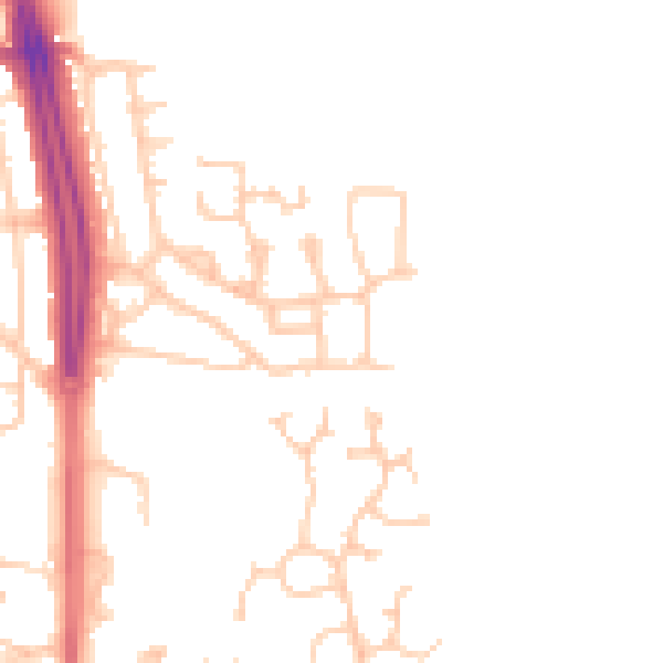 Daytime road noise heatmap for NE3 5QR