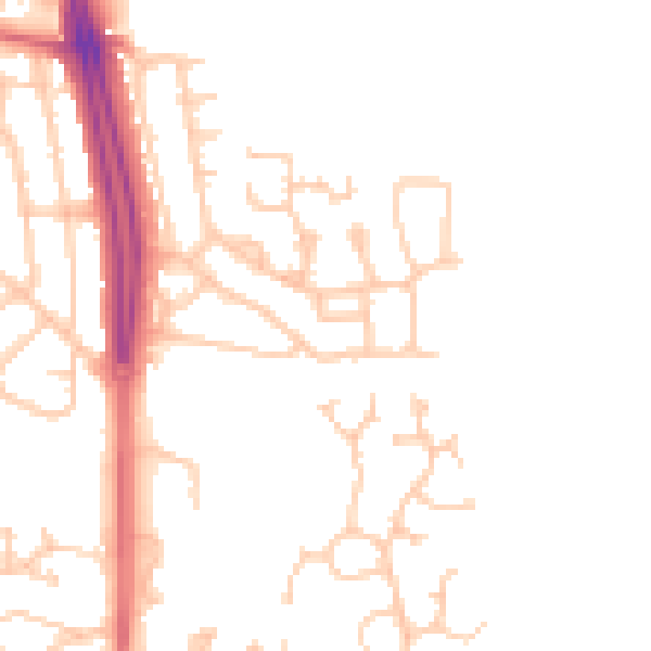Daytime road noise heatmap for NE3 5QS