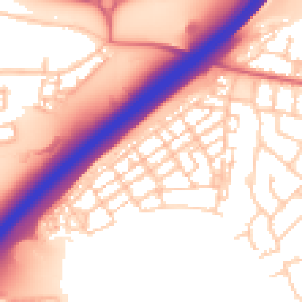 Daytime road noise heatmap for NE3 5RH