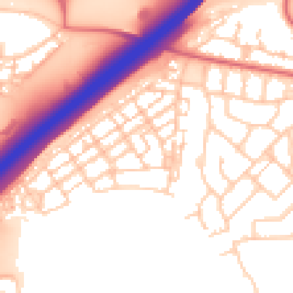 Daytime road noise heatmap for NE3 5RN
