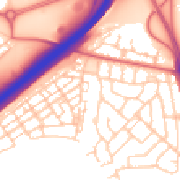 Daytime road noise heatmap for NE3 5RT