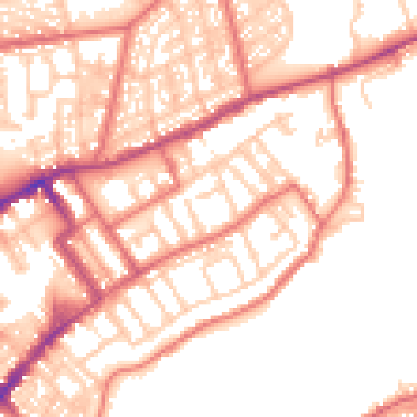 Daytime road noise heatmap for NE30 1BE