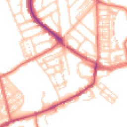 Daytime road noise heatmap for NE30 2RR