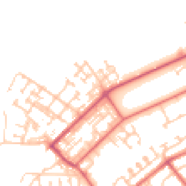 Daytime road noise heatmap for NE31 1DE
