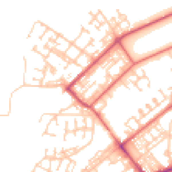 Daytime road noise heatmap for NE31 1DQ