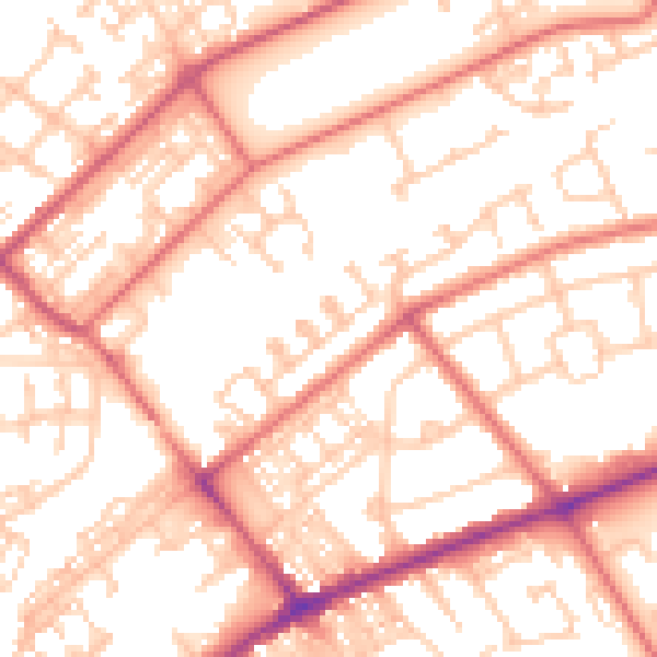 Daytime road noise heatmap for NE31 1FF
