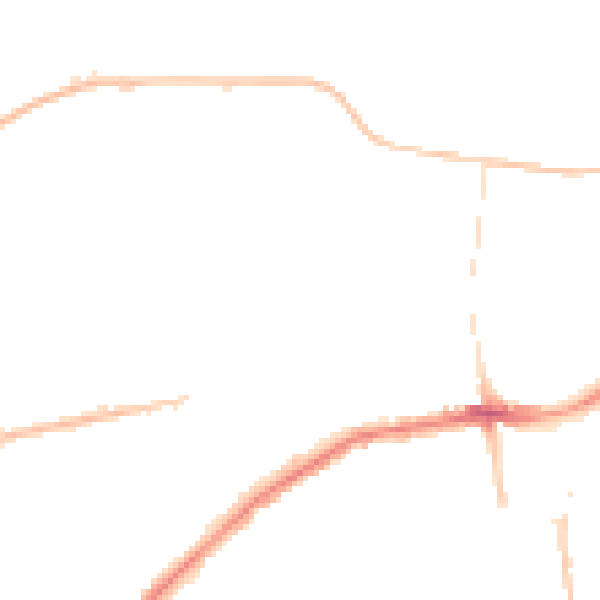 Night-time road noise heatmap for NE31 1HG