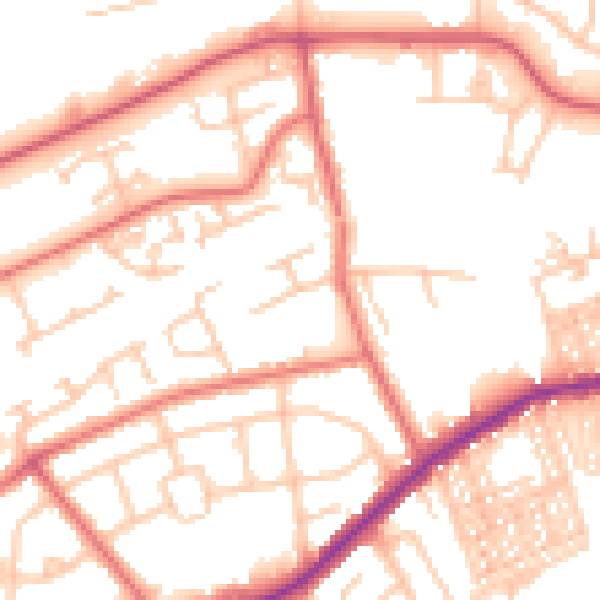 Daytime road noise heatmap for NE31 1HP