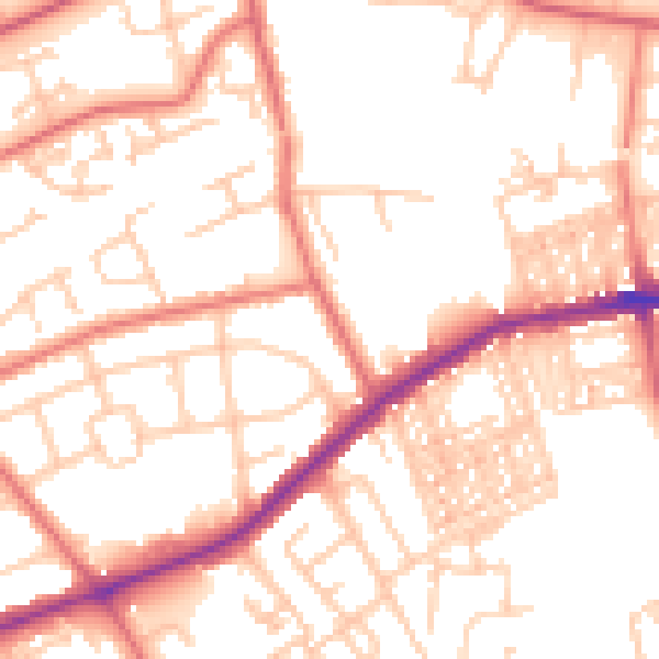 Daytime road noise heatmap for NE31 1HY