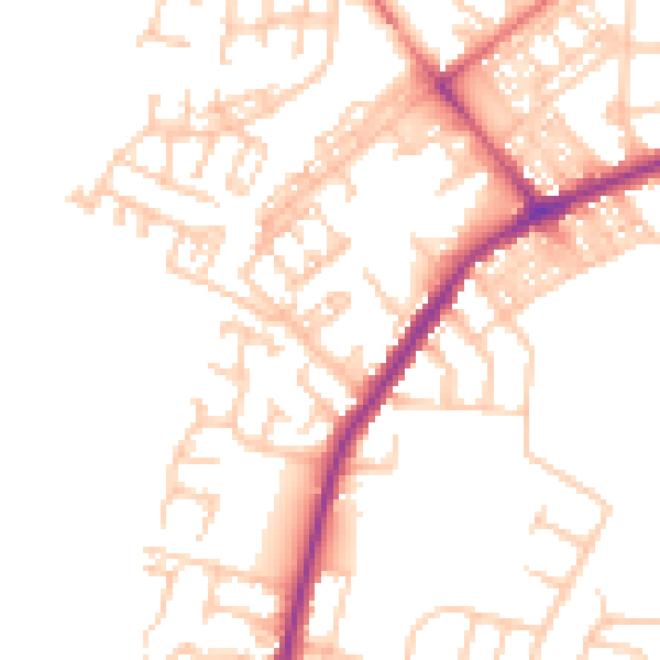 Daytime road noise heatmap for NE31 1LZ