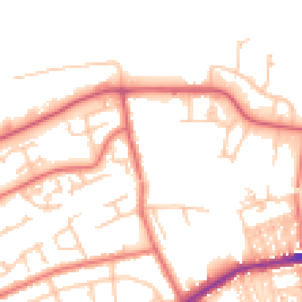 Daytime road noise heatmap for NE31 1SH