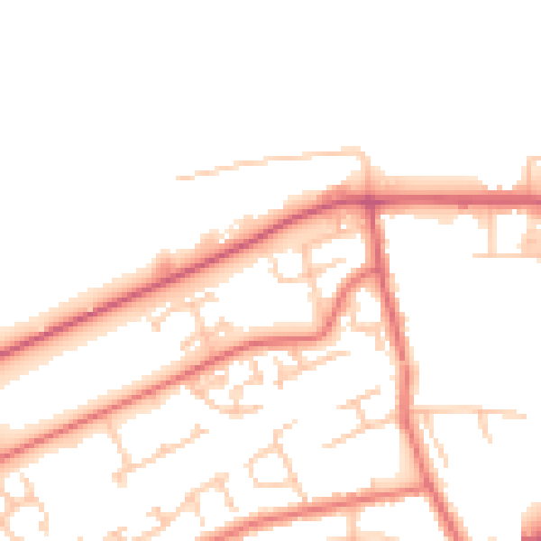 Daytime road noise heatmap for NE31 1TA