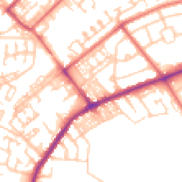 Daytime road noise heatmap for NE31 1XT
