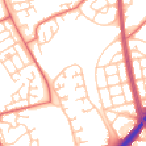 Daytime road noise heatmap for NE31 2AF
