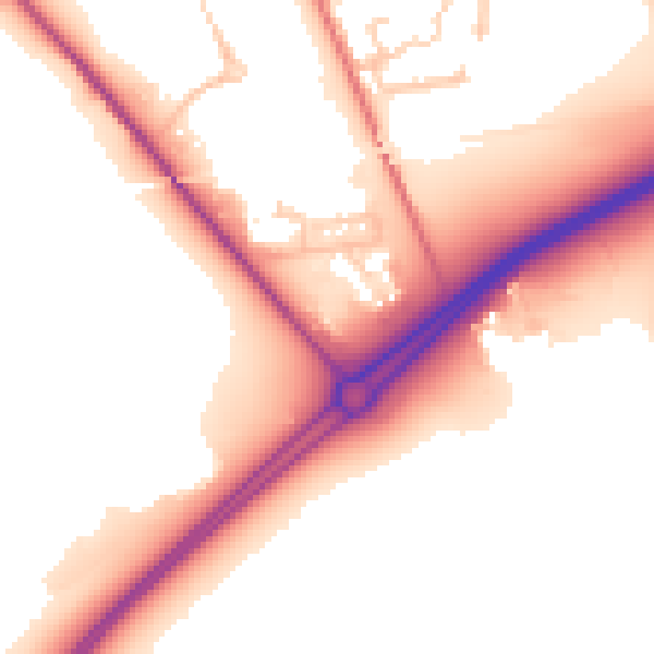 Daytime road noise heatmap for NE31 2EZ