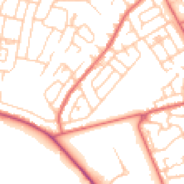 Daytime road noise heatmap for NE31 2JN