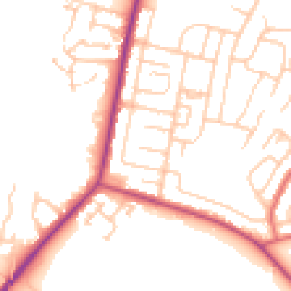 Daytime road noise heatmap for NE31 2LS