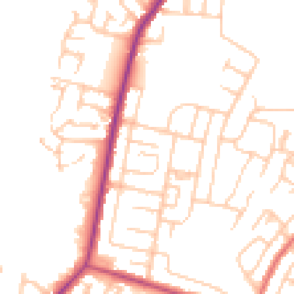 Daytime road noise heatmap for NE31 2NH