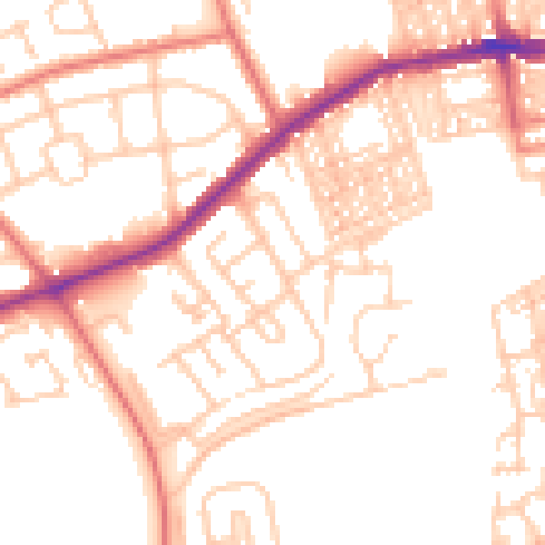 Daytime road noise heatmap for NE31 2XU