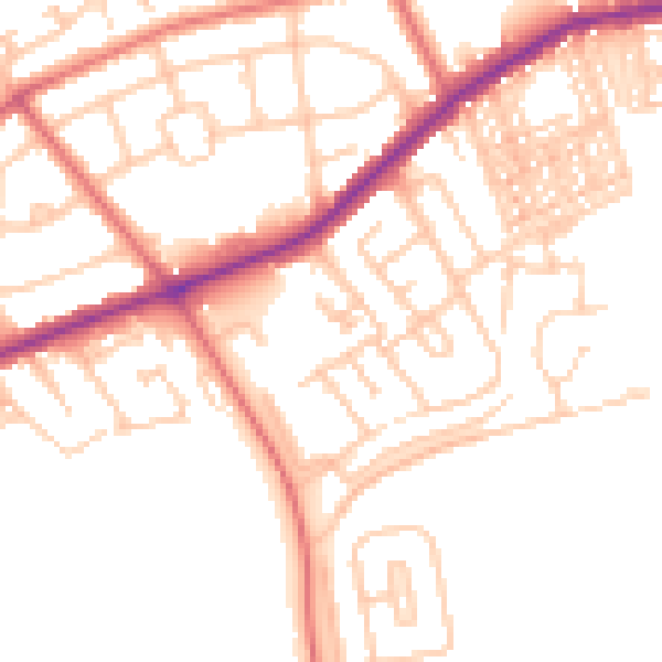 Daytime road noise heatmap for NE31 2YB