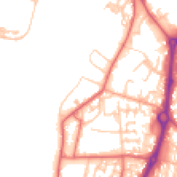 Daytime road noise heatmap for NE33 1BE