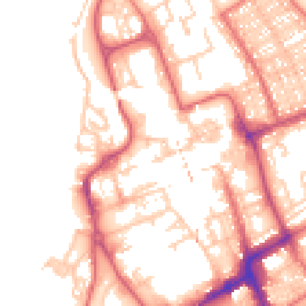 Daytime road noise heatmap for NE33 1HD