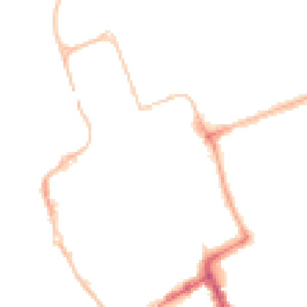Night-time road noise heatmap for NE33 1HT