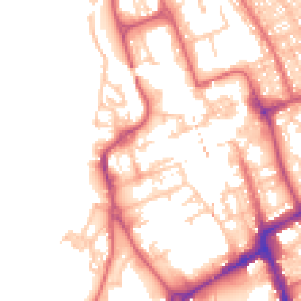 Daytime road noise heatmap for NE33 1JE