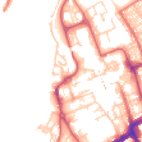 Daytime road noise heatmap for NE33 1LE