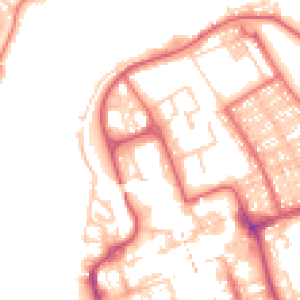 Daytime road noise heatmap for NE33 1LN