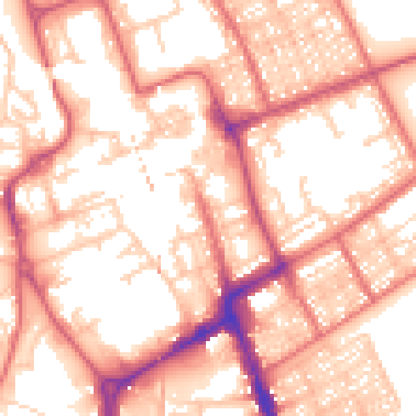 Daytime road noise heatmap for NE33 1NS
