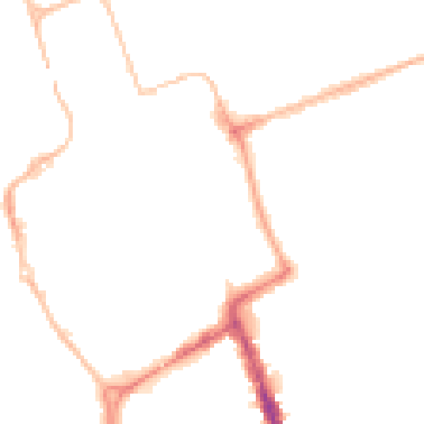 Night-time road noise heatmap for NE33 1NS