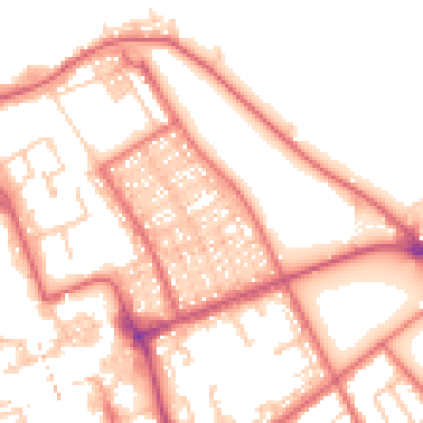 Daytime road noise heatmap for NE33 2ET