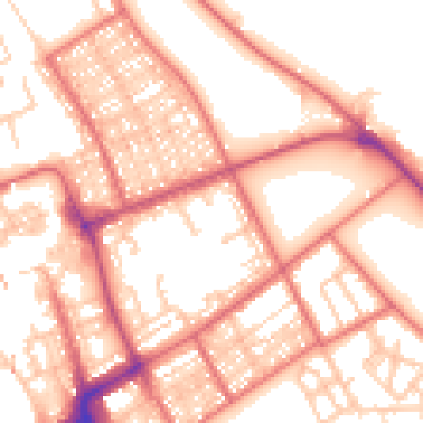 Daytime road noise heatmap for NE33 2NT