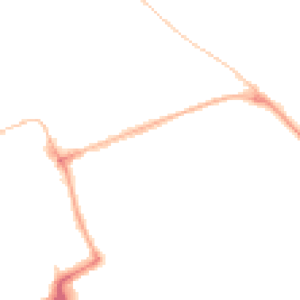 Night-time road noise heatmap for NE33 2NT