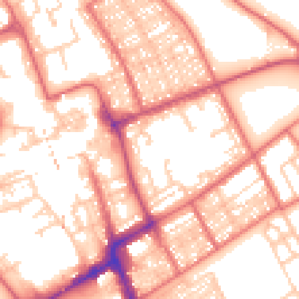 Daytime road noise heatmap for NE33 2RH