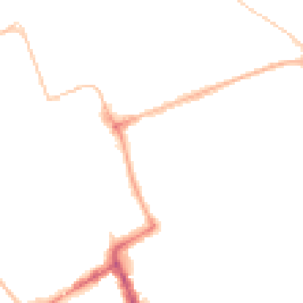 Night-time road noise heatmap for NE33 2RH